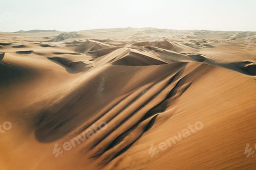 Preview: Aerial sunset photo of desert textures in Huacachina, Ica, Peru, South America