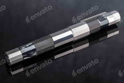Preview: Branded pen with ink and nib in a box. Gift set. Office interior.