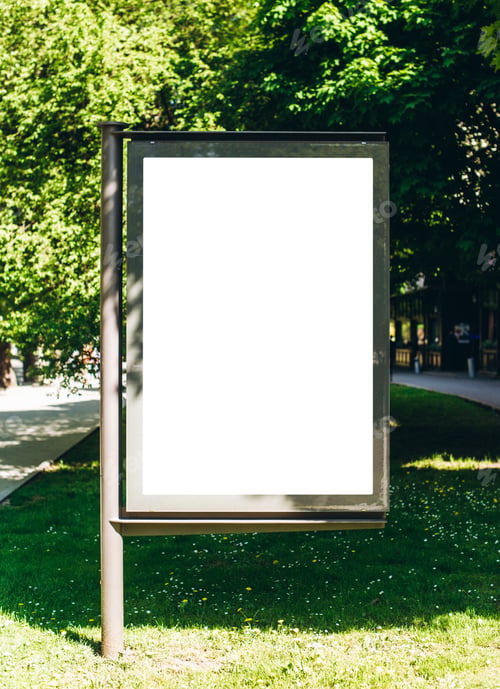 Preview: Blank billboard in park