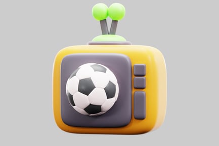 Preview: Cartoon television with soccer ball on the screen.