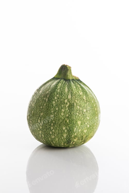 Preview: Fresh Round zucchini on a white background