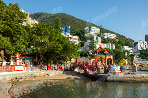 Preview: Hong Kong 19 October 2021: Repulse Bay in Tin Hau and Kwun Yum Statues