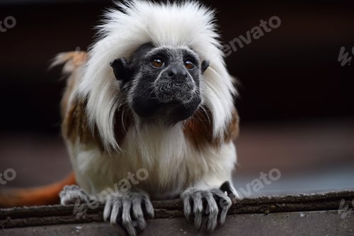 Preview: Cotton top tamarin sitting on rooftop