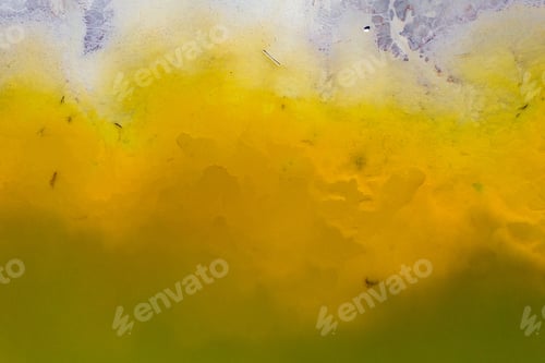 Preview: Aerial Drone View of a Huge Decanting Lake. Background of Green Residuals from a Copper Mine