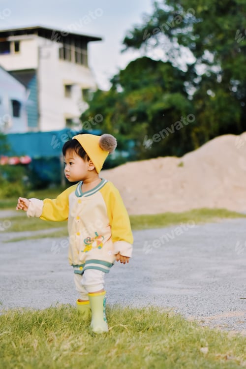 Preview: Cute Boy playing in the park, Sweet Little baby boy enjoying