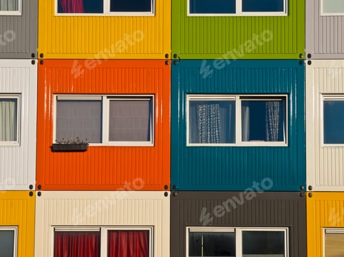 Preview: colorful cargo containers used as home by students