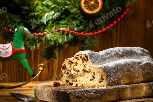 Preview: Holiday Stollen Bread with Christmas Decorations
