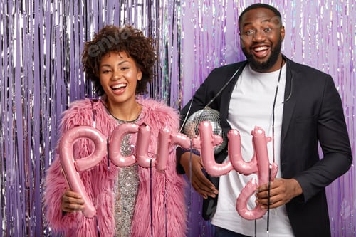 Preview: This party rocks! Black ethnic female and male have amazing time on holiday party, dance all night l