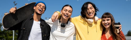 Preview: Joyful young friends enjoying a sunny day outdoors with laughter and friendship in the air