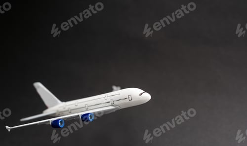 Preview: Model plane, airplane on dark background.