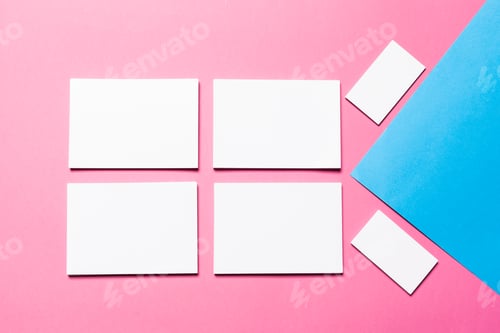 Preview: Mock up on pink and blue background