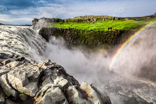 Preview: Spectacular waterfall Dettifoss in Iceland in summer