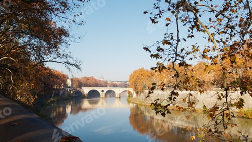 Preview: landscape view of Sisto bridge on a day in Rome