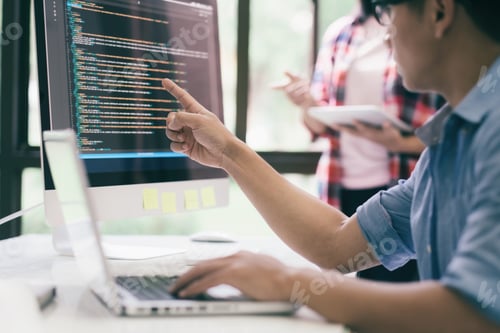 Preview: Software developer team meeting.