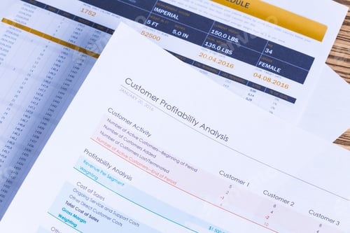 Preview: Financial paper charts and graphs on the table