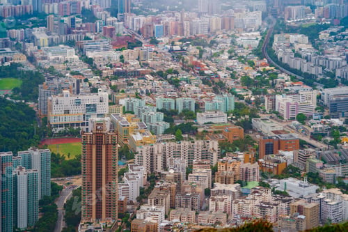 Preview: Hong Kong Downtown, China. Financial district in urban city in Asia. Skyscraper buildings.