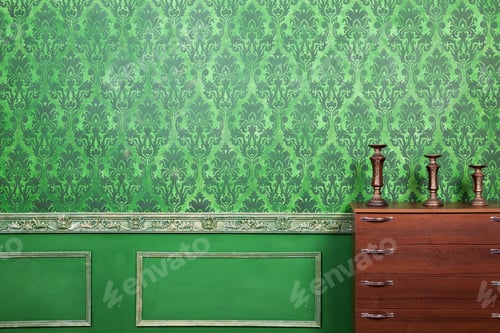 Preview: Three vintage candle holders in retro rococo style room