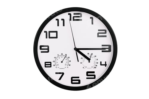 Preview: Clock with arabic numerals on wall shows 16:15 , 4:15