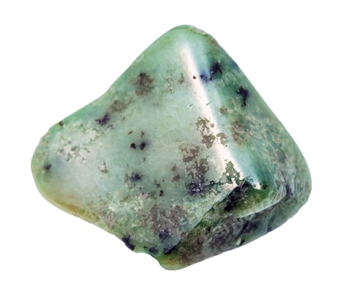 Preview: tumbled Grossular (green garnet) gem isolated