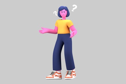 Preview: Confused cartoon woman