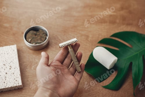 Preview: Natural soap, solid shampoo in metal tin, reusable razor, crystal eco deodorant