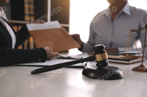 Preview: Client is submitting information on the paper of the prosecution document to the lawyer.
