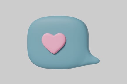 Preview: Abstract blue shape with pink heart