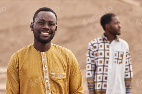 Preview: African American Man in Traditional Clothing in Desert