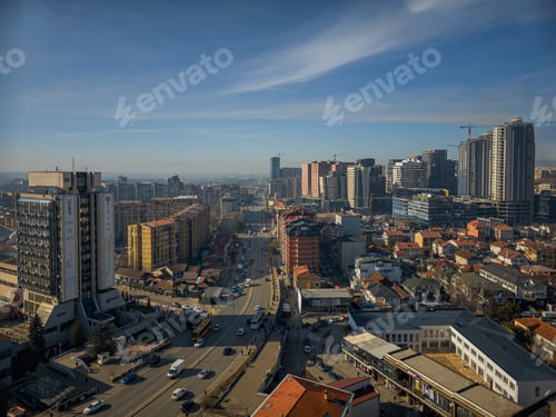 Preview: a street with lots of buildings on it and a blue sky