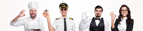 Preview: Positive workers smiling and gesturing OK