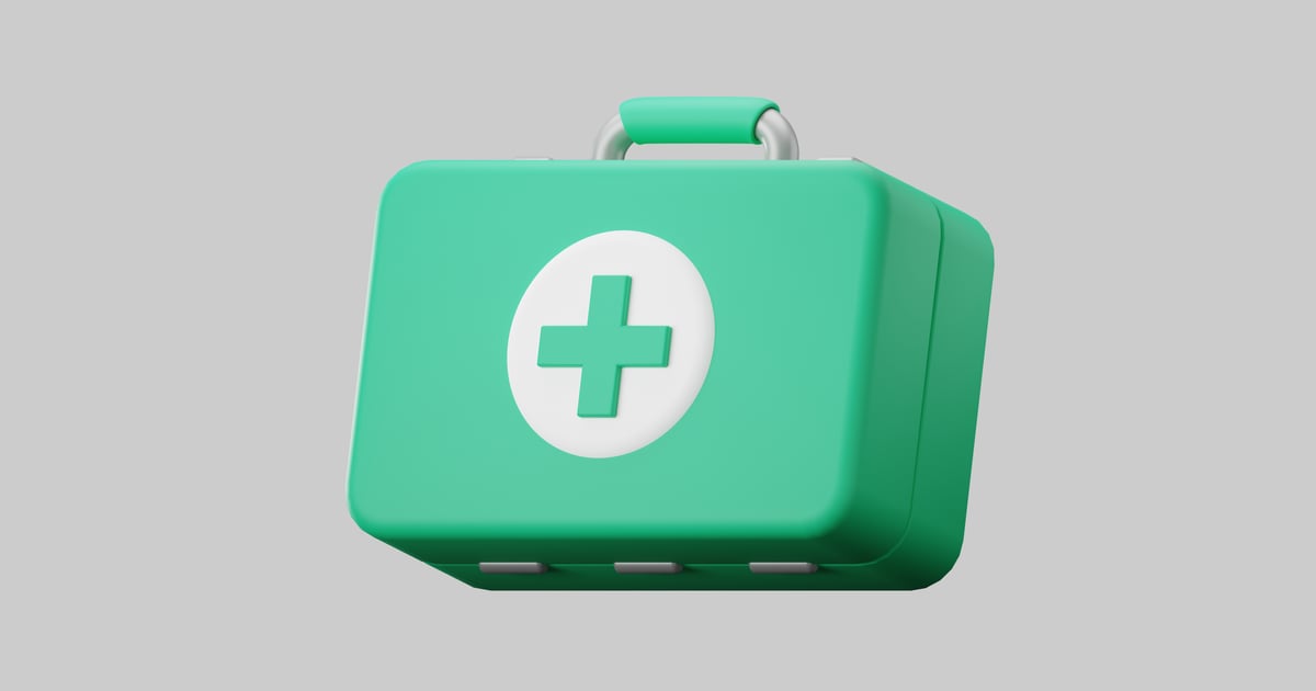 Green rectangular first aid kit with white cross 3D, Incl. cross ...