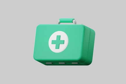 Preview: Green rectangular first aid kit with white cross