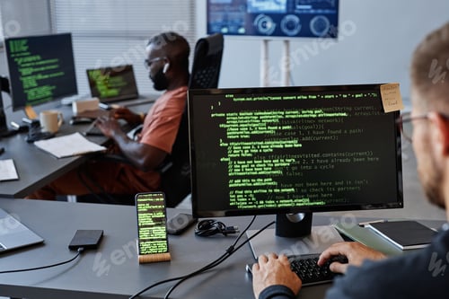 Preview: Green Code Lines On Computer Screen