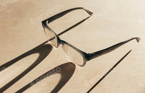 Preview: Close up of reading glasses casting long shadow