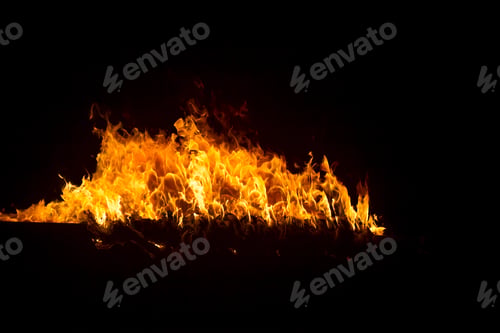 Preview: Blazing flames on black background
