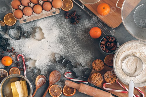 Preview: Process of cooking dough for Christmas cookies