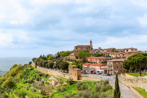 Preview: View of the medieval Italian town of Montalcino, Tuscany, Italy