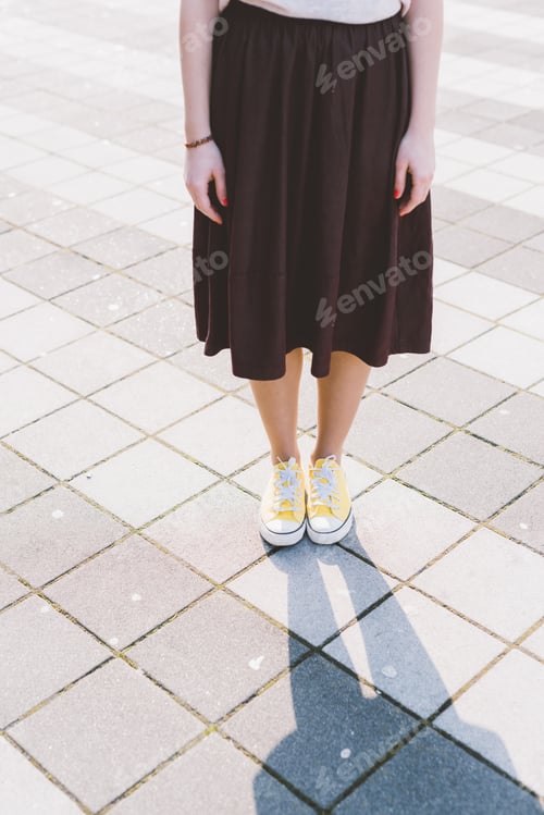 Preview: young beautiful blonde hipster woman