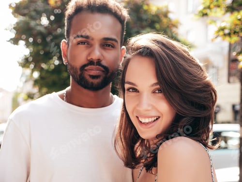 Preview: Beautiful woman and her boyfriend outdoors