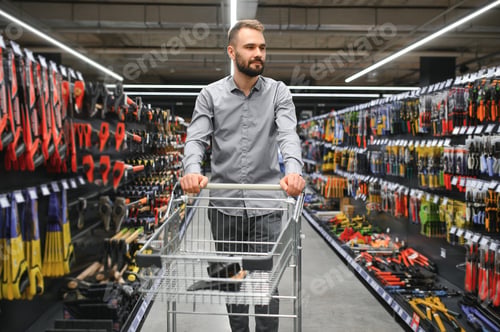 Preview: a buyer in a hardware store, Concept home renovation