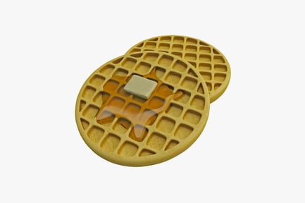 Preview: Overlapping waffles with square indentations and adjacent white block