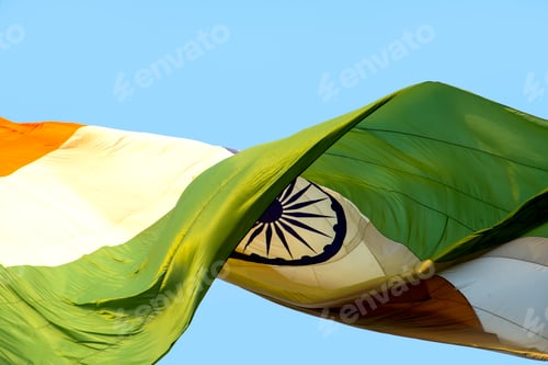 Preview: Close-up shot of wavy Indian flag