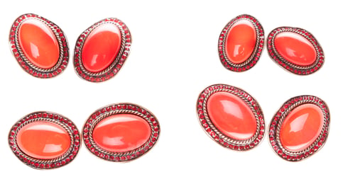 Preview: Vintage red golden ruby brooch on white background