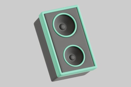 Preview: Minimalist gray and green speaker