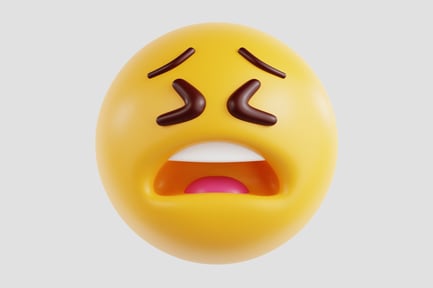 Preview: 3D Distraught Face Emoji