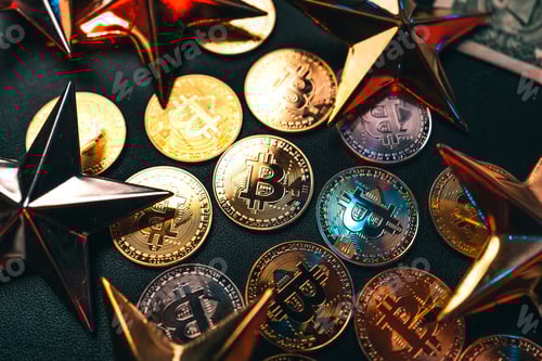 Preview: Bitcoin on a home computer chart and money and investment