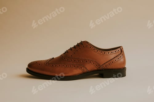 Preview: Brown men's leather derby shoes
