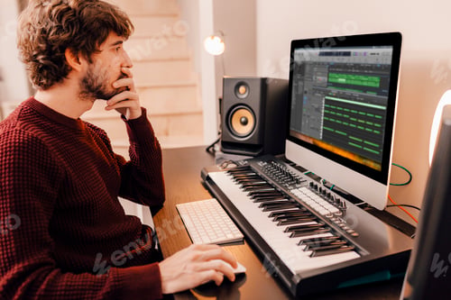 Preview: Music producer working at home music studio