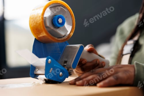 Preview: African american manager preparing customers orders