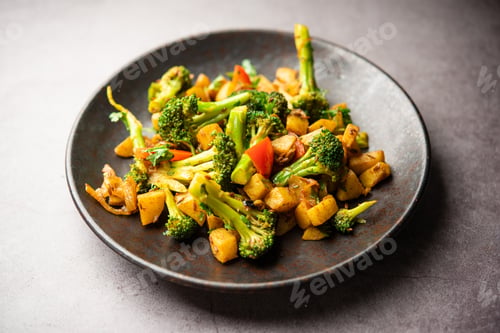 Preview: Indian style Broccoli And Aloo Poriyal or South Indian Broccoli And Potato Stir Fry vegetable recipe